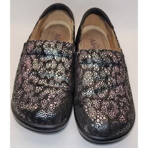 Alegria Leather Clogs Size EU 38 Black Multicolor Comfort Shoes